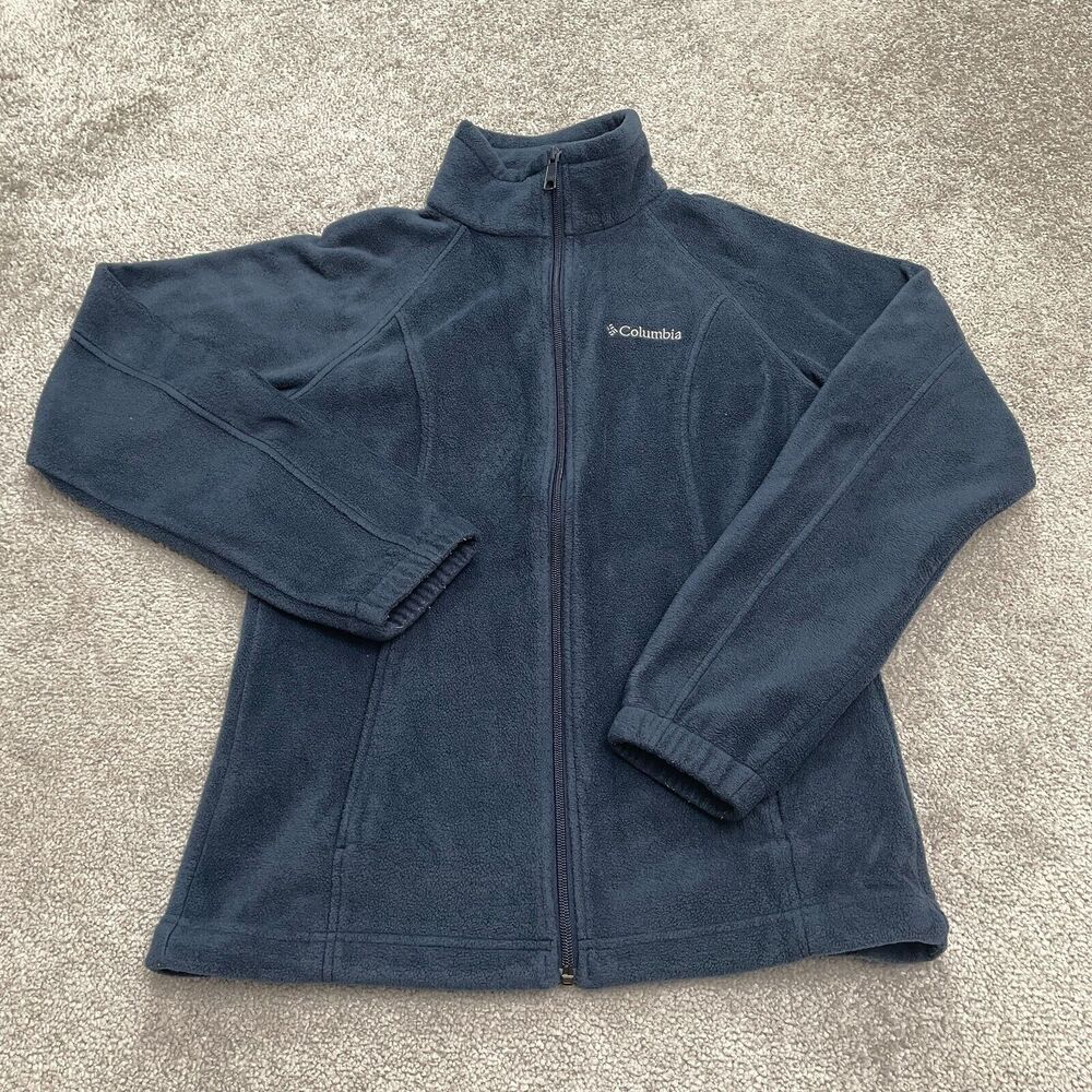 Columbia Benton Springs Fleece Jacket Womens Small Blue Full Zip Outdoor Hiking